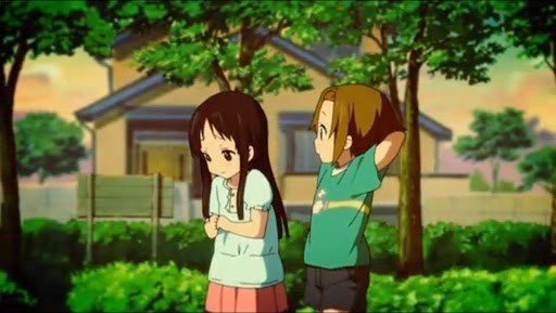 Ritsu and Mio's way home from elementary school